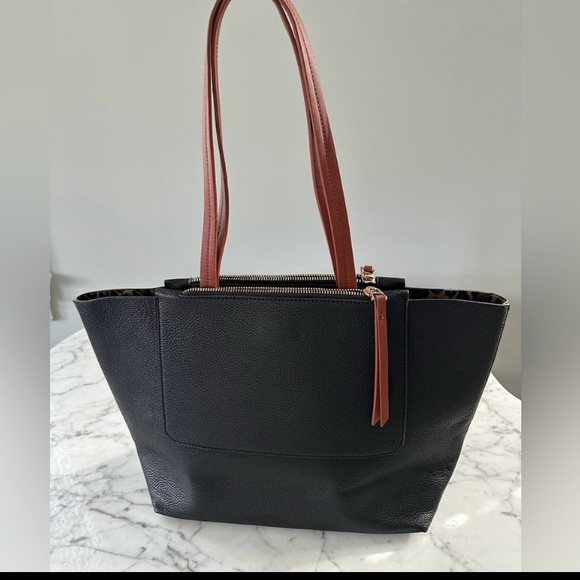 Shiraleah Black and Brown Women's Vegan Leather Tote Bag. New Without Tags - Picture 3 of 6